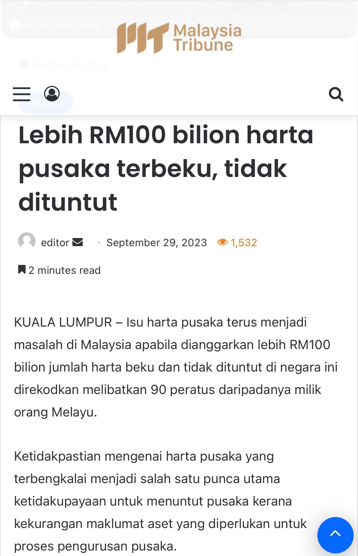 Masalah Harta Beku Malaysia